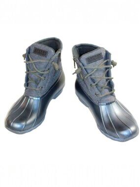 Sperry Syren Two Tone Gray Twill Graphite Gulf Duck Boot, Size 9